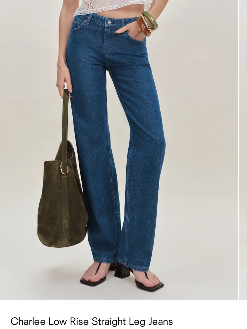 Reformation Charlee Low Rise Straight Leg Jeans Blue - Size 26